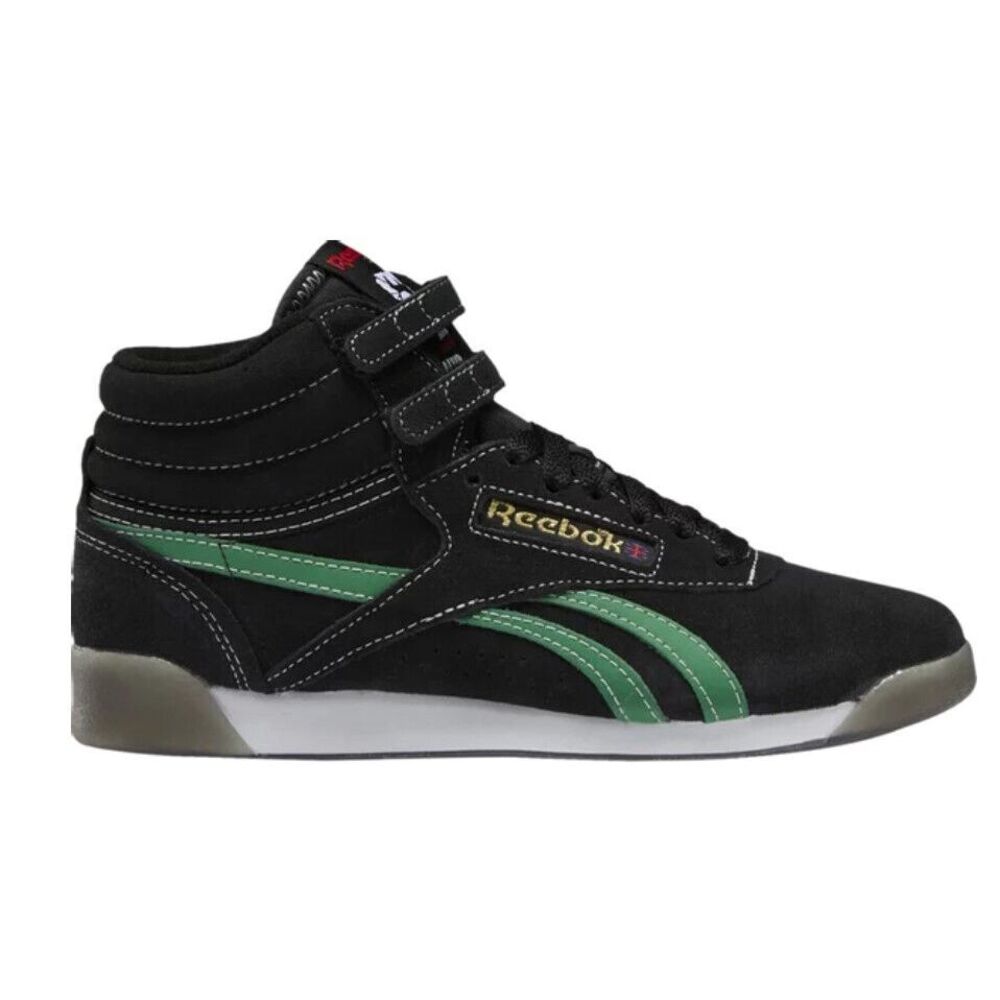 Reebok Freestyle Hi-Top‎ Sneakers Human Rights,  Women Size 8 HQ4141 Black NEW - Picture 2 of 7